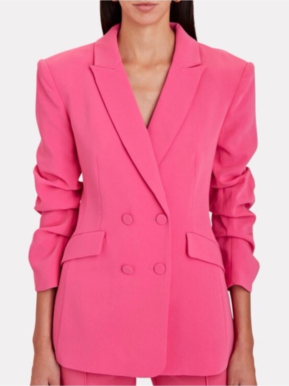 cinq a sept Hot Pink Double-Breasted Blazer
